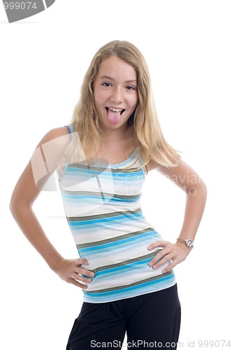 Image of girl showing tongue