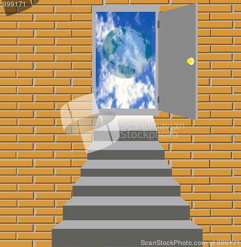 Image of Stairway to door skyward