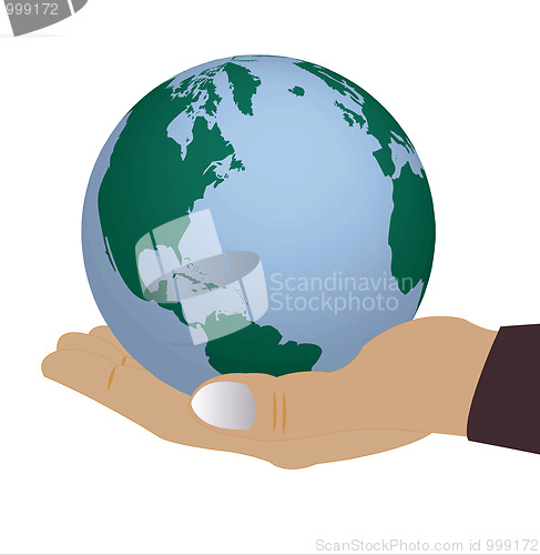 Image of Globe in hand of the person