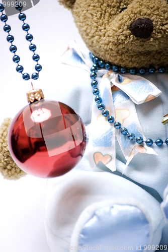 Image of Soft bear with Christmas ball    