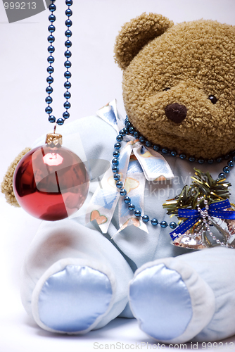 Image of Soft bear with Christmas ball     