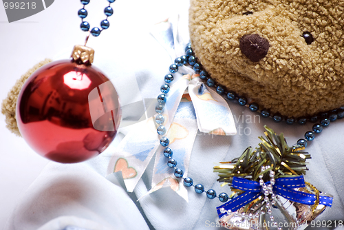 Image of Soft bear with Christmas ball     