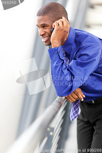 Image of Black businessman on the phone