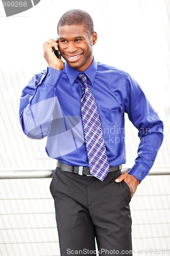 Image of Black businessman on the phone