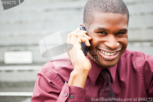 Image of Black businessman on the phone