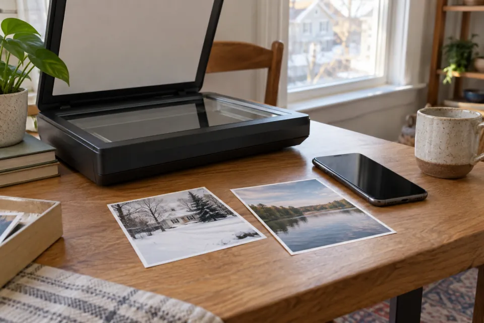 Illustrative scene for Flatbed or phone for loose prints?