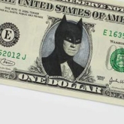 dollar-batman Con el billete de un dólar.. 1