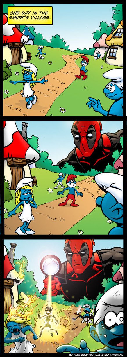 Deadpool vs Los Pitufos Deadpool vs Los Pitufos