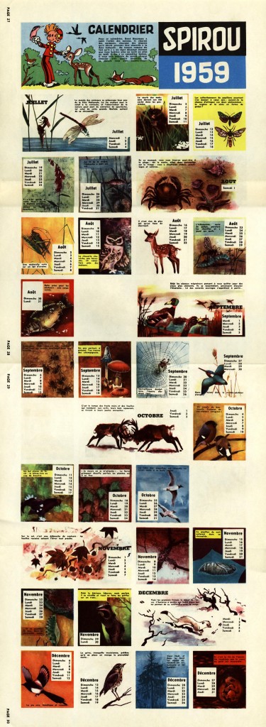 Journal Spirou Calendario 1959 - b Journal Spirou Calendario 1959 - b