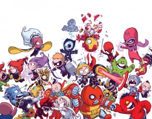 Portada de Avengers vs Xmen de Skottie Young Portada de Avengers vs Xmen de Skottie Young