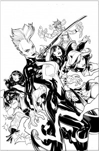 Tinta portada X-men 1 - Rachel Dodson