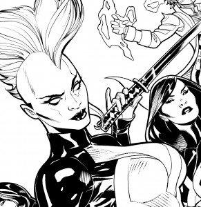 Detalle tinta portada X-men 1 - Rachel Dodson