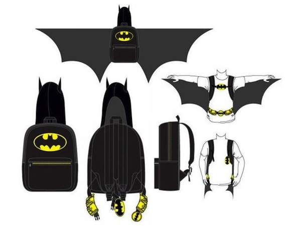 Mochilas disfraz de Batman y Wonder Woman 2 Mochila disfraz Batman