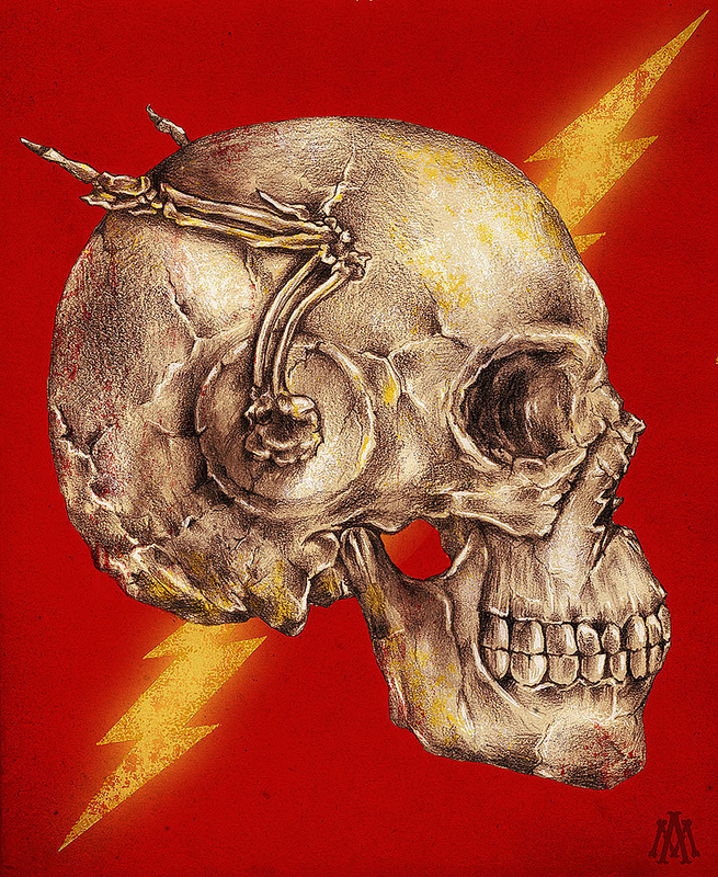 Calaveras de superhéroes, por Alan Maia 2 Calavera Flash - Alan Maia