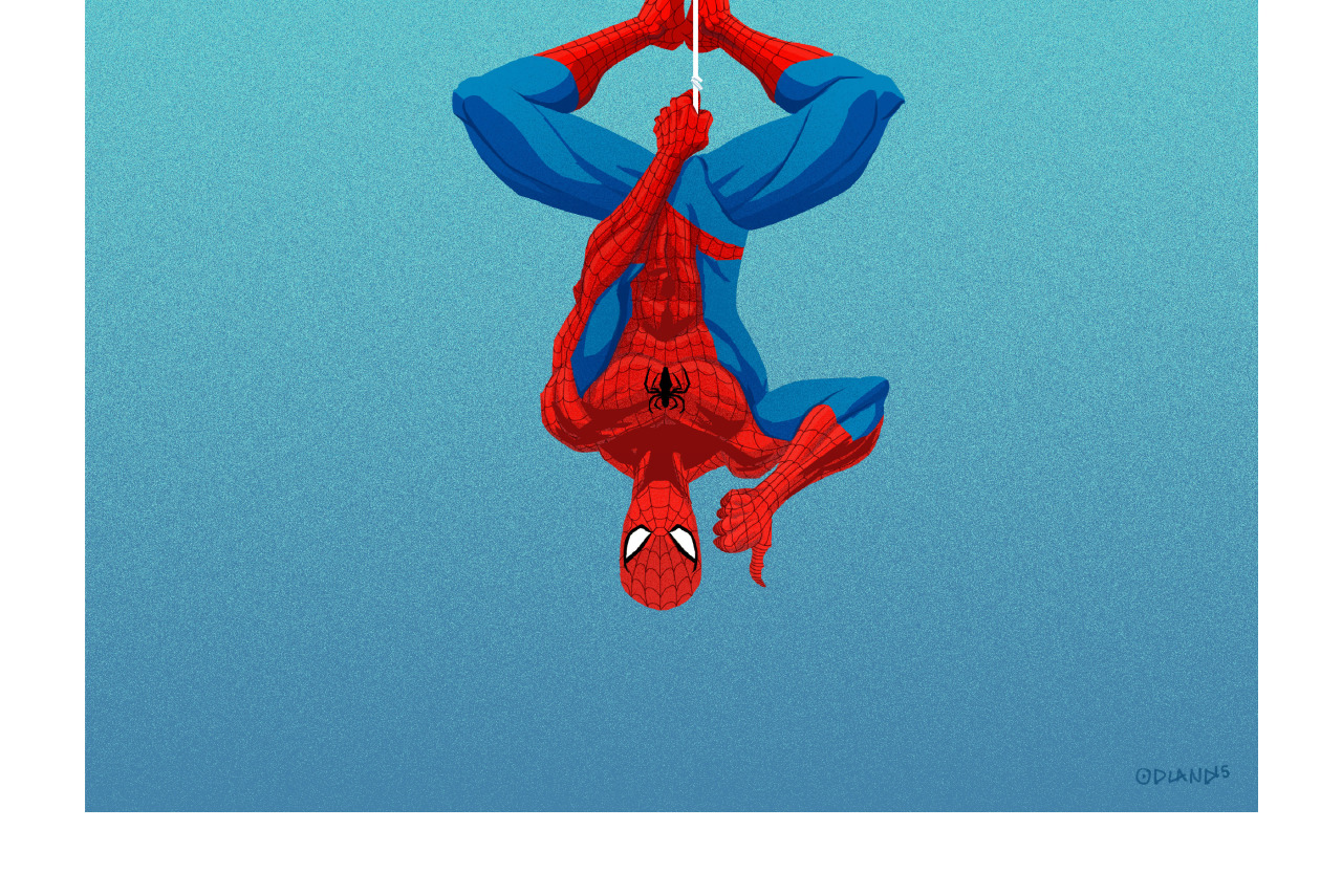 Ilustraciones de gran formato vertical de Batman y Spiderman, por Tim Odland 11 Composición Tim Odland Spiderman - 5