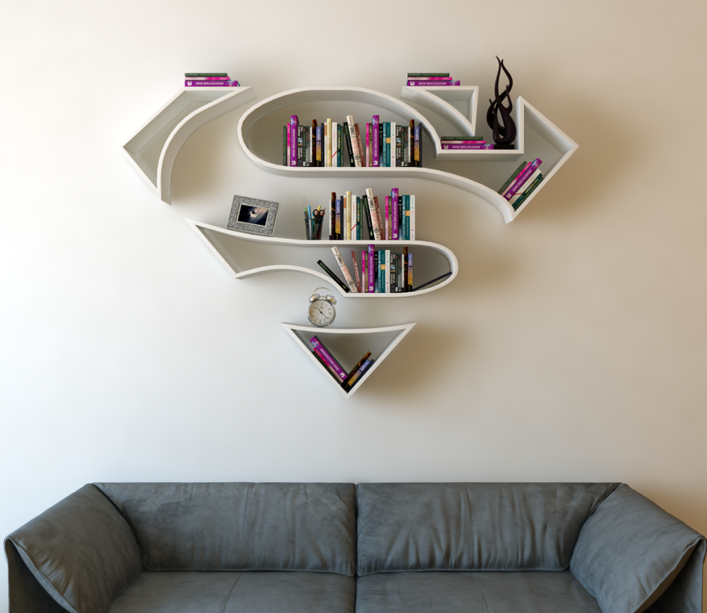 Estanterías de logos de superhéroes 9 Estantería Superman - 01