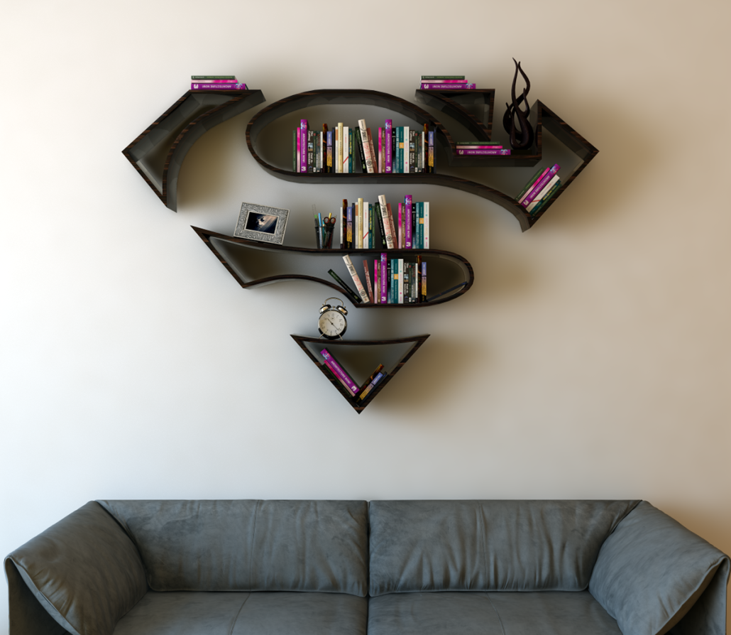 Estanterías de logos de superhéroes 10 Estantería Superman - 02