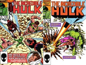 Hulk, de John Byrne 3 Portadas Hulk 316 y 318