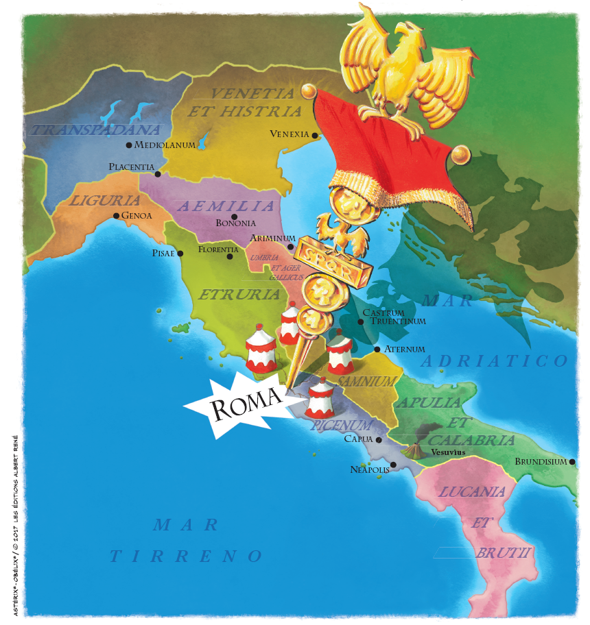 Portada de Astérix en Italia, la nueva aventura de los héroes galos 4 Mapa Asterix en Italia