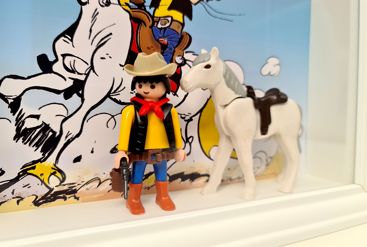 Playmobil Lucky Luke (custom) - Enmarcado para coleccionistas (variante)