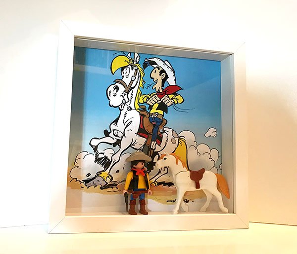 Playmobil Lucky Luke (custom) - Enmarcado para coleccionistas