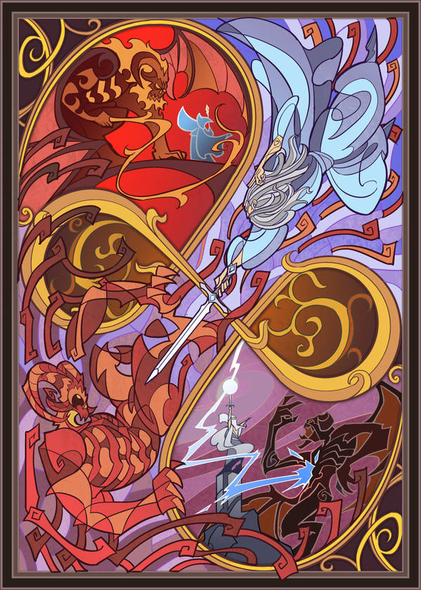 La historia de El Señor de los Anillos a través de Jian Guo 13 12. Gandalf lucha contra el Balrog hasta que consigue derrotarlo