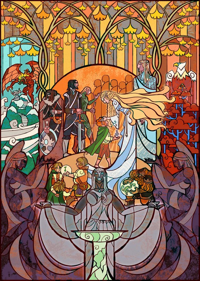 La historia de El Señor de los Anillos a través de Jian Guo 14 13. La Compañía del Anillo llega a Lothlorien