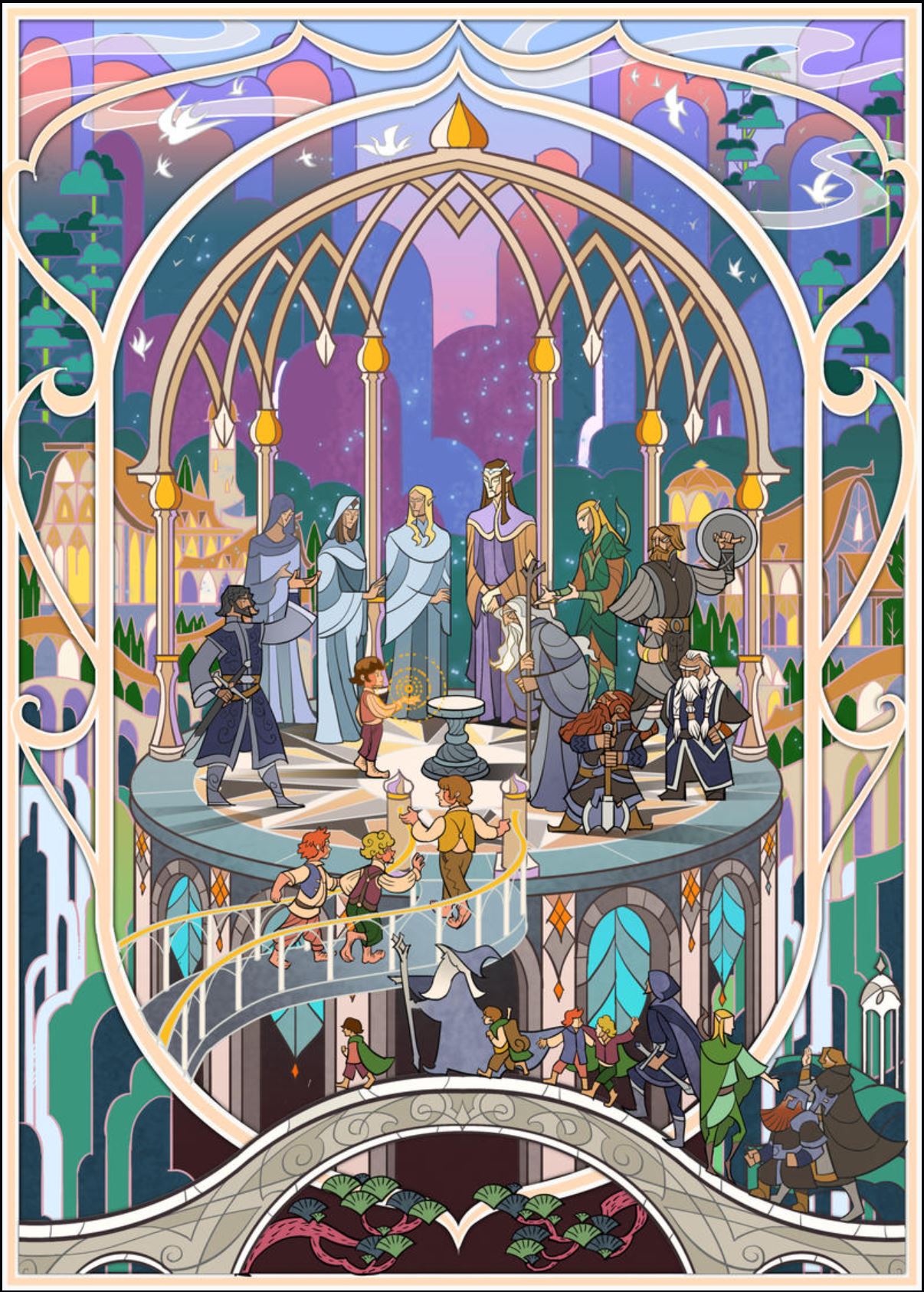 La historia de El Señor de los Anillos a través de Jian Guo 10 9. El Concilio de Elrond
