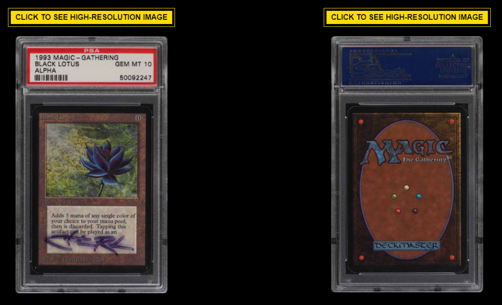 Signed PSA 10 Alpha Black Lotus sells for $540,000, Breaks Record For Most  Expensive Magic Card