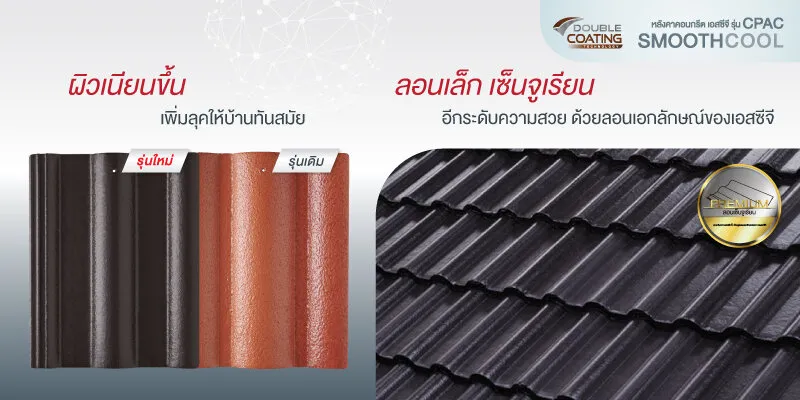 หลังคา CPAC Smooth Cool ลอนเล็ก ผิวเนียน สีเข้ม ‘เสริมลุคคูล