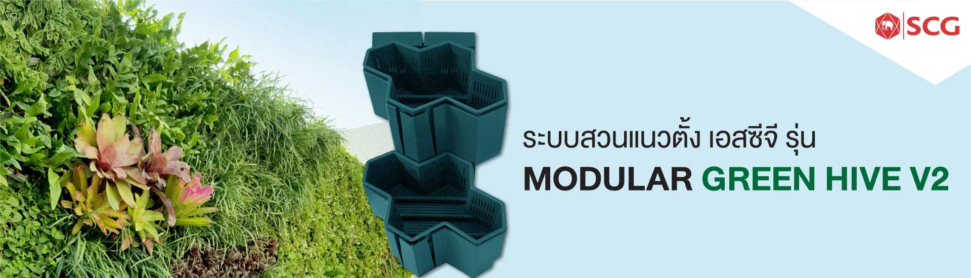 ระบบสวนแนวตั้ง เอสซีจี รุ่น Modular Green Hive V2 นวัตกรรมสวนแนวตั้ง เพื่อชีวิตสีเขียวที่ไร้ขีดจำกัด