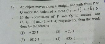 An Object Moves Along A Straight Line Path From P To Q Under Scholr