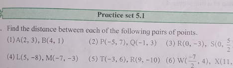 Practice Set 5 1 Find The Distance Between Each Of The Follo Scholr