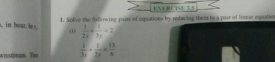 Exercise 3 5 1 Solve The Following Pairs Of Equations By Re Scholr