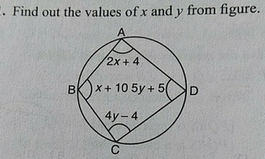 Find Out The Values Of X And Y From Figure 2x 4 4y 4 Scholr