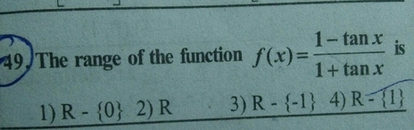 49 The Range Of The Function F X F X Frac 1 Tan X 1 T Scholr