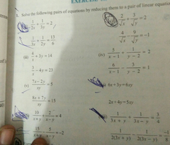 Tre 1 Solve The Following Pairs Of Equations By Reducing Th Scholr