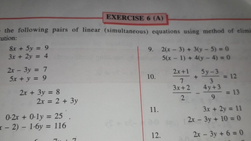 Exercise 6 A The Following Pairs Of Linear Simultaneous Scholr