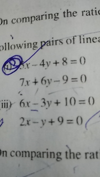 On Comparing The Ratic Ollowing Pairs Of Line Ii 6r 3y 10 0 Scholr