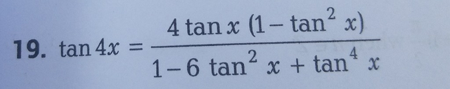 Tan 4 X Frac 4 Tan X 1 Tan 2 X 1 6 Scholr