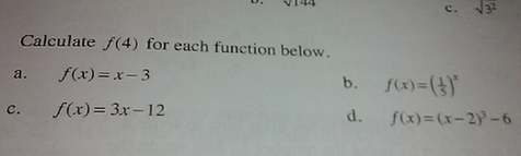 Calculate F 4 For Each Function Below A F X X 3 C F X Scholr