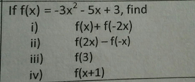 If F X 3x2 5x 3 Find I F X F 2x I F 2x F X Il Scholr