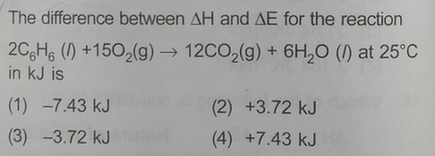 The Difference Between Ah And Ae For The Reaction 2csh6 150 Scholr