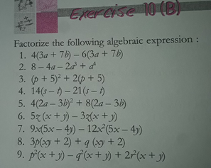 Exercise 10 B Factorize The Following Algebraic Expression Scholr