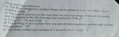 Rue And False Statement C He Three Consecutive Positive Inte Scholr