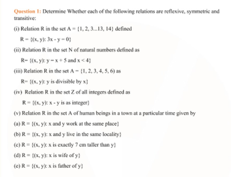 Question 1 Determine Whether Each Of The Following Relation Scholr