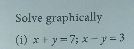 Solve Graphically I X Y 7 X Y 3 Scholr