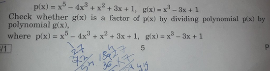 P X X5 4x3 X2 3x 1 G X X3 3x 1 Check Whether Scholr