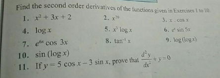 Nd The Second Order Derivatives Of The Functions Given In Ex Scholr