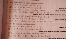 T Solve The Equations By Matrix Inversion Method I X Y 3z Scholr